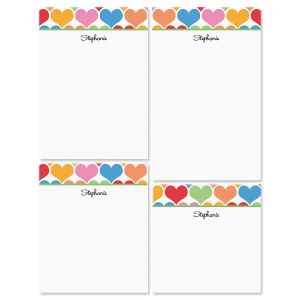 Happy Hearts Personalized Notepad Set