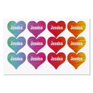 Rainbow Heart Personalized Stickers