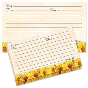 Sunflowers Recipe Cards