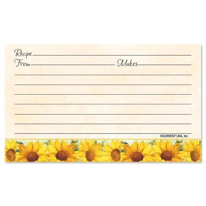 Sunflowers Recipe Cards