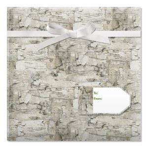 Birch Jumbo Rolled Gift Wrap and Labels