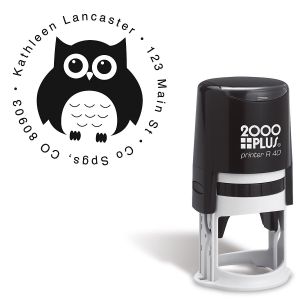 Owl Round Self-Inking Address Stamp