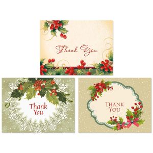 Vintage Christmas Thank You Note Cards