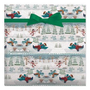 Snow Days Jumbo Rolled Gift Wrap and Labels