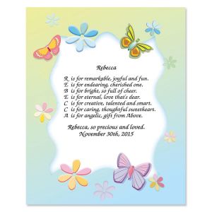 Butterfly Name Poem Print