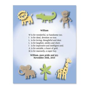 Zoo Animals Name Poem Print