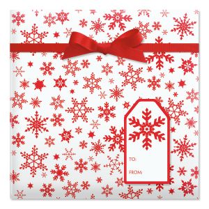 Red Snowflake Jumbo Rolled Gift Wrap