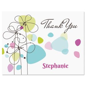 Sketched Flowers Thank You Cards