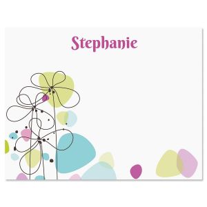 Sketched Flowers Correspondence Cards