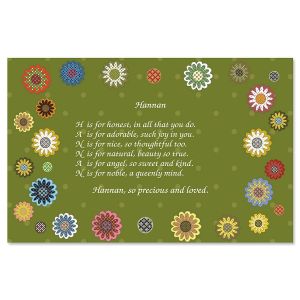 Daisy Flower Name Poem Placemat