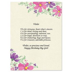 Violet Name Poem Print