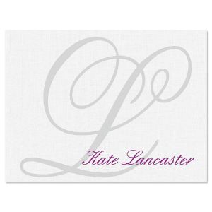 Brushed Initial Personalized Note Cards