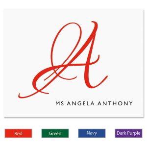 Initial Personalized Note Cards in Bold Colors