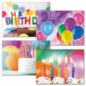 Rainbow Colors Birthday Cards and Seals
