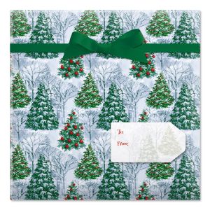 Fantasy Forest Jumbo Rolled Gift Wrap and Labels