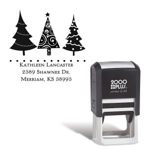 Christmas Trees Square Self-Inking Address Stamp