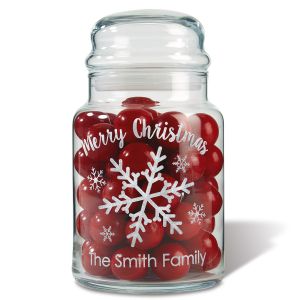 Snowflakes Personalized Treat Jar