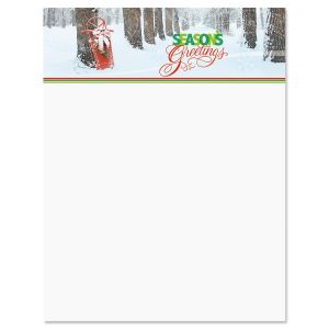 Sled in Trees Christmas Letter Papers