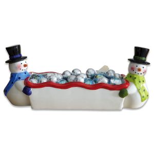 Snowmen Ceramic Candy Dish