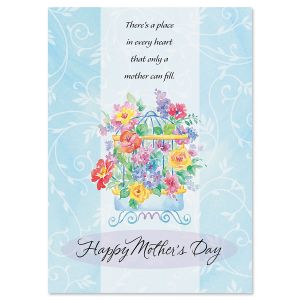 Birdcage with Flowers Mother's Day Card