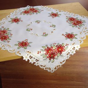 Square Poinsettia Table Linen by Current Catalog