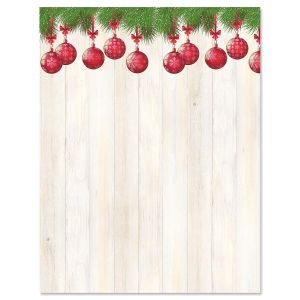 Boughs of Ornaments Christmas Letter Papers