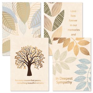 Deluxe Falling Leaves Sympathy Cards and Seals