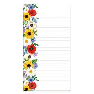 Poppies, Sunflowers & Daisies Lined Shopping List Pads