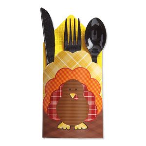 Cardstock Turkey Cutlery Holders