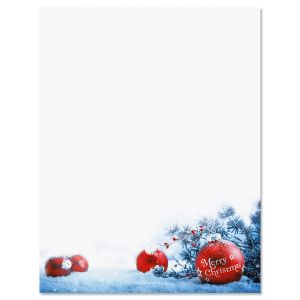 Snowy Ornaments Christmas Letter Papers