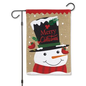 Top Hat Snowman Christmas Garden Flag