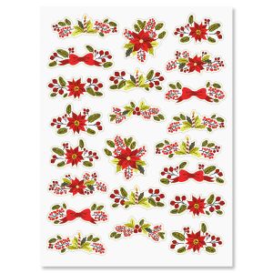 Vintage Christmas Floral Stickers
