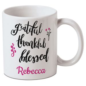 Personalized Grateful, Thankful, Blessed Mug