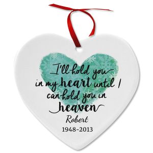 In My Heart Ceramic Personalized Christmas Ornament