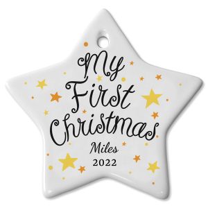 My First Christmas Ceramic Baby Personalized Christmas Ornament