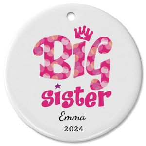 Big Sister Ceramic Personalized Christmas Ornament