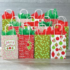 Christmas Gift Bags Holiday Wrap Cur Catalog Christmas Dots Gift Bags