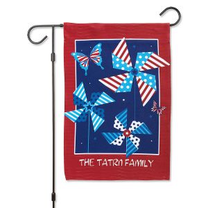 Patriotic Spinners Personalized Garden Flag