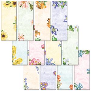 Floral Lined Magnetic Shopping List Pads
