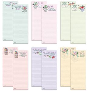 Floral Magnetic Shopping List Pad Tear Off Note Pad 80 Sheets 80gsm 