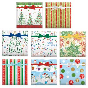 Christmas Patterns Flat Gift Wrap Value Pack