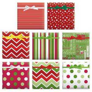 Christmas Patterns Flat Gift Wrap Sheets