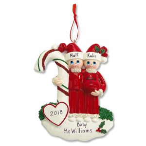 Candy Cane Baby Personalized Christmas Ornament