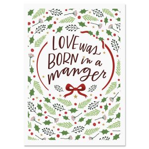 Love Was Born Religious Christmas Cards