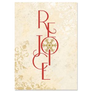 Rejoice Snowflake Religious Christmas Cards