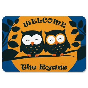 Halloween Owls Personalized Doormat