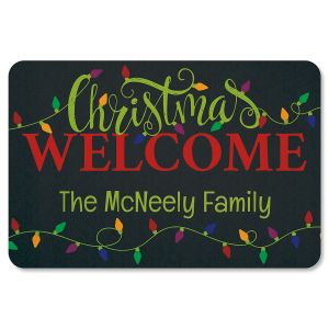 Holiday Lights Personalized Christmas Doormat
