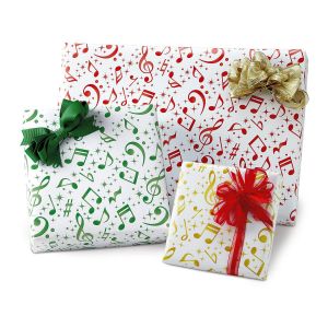 Flat Holiday Music Gift Wrap Sheets - BOGO