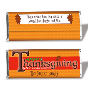 Personalized Thanksgiving Candy Bar Wrappers