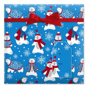 Polar Plunge Jumbo Rolled Gift Wrap and Labels